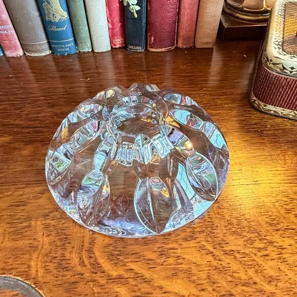 Vintage Signed Miller Rogaska Equinox Snowflake Tea light Holder - Picture 5 of 8